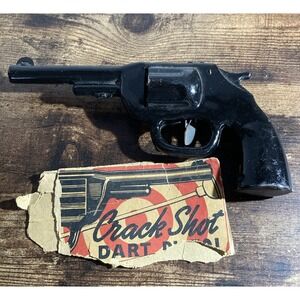 Vintage Wyandotte Toys Crack Shot Dart Pistol - Works But No Darts Torn Up Box